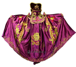 伝統変面衣装-高級-紫-背面